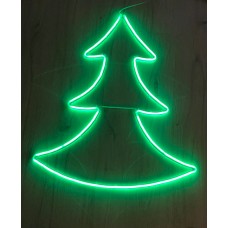 YEŞİL RENK 83X68 CM ÖLÇÜSÜNDE NEON LED IŞIKLI ÇİFT TARAFLI ÇAM AĞACI