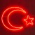 220 VOLT DIŞ MEKANA UYGUN KIMIZI RENK 85X65 CM ÖLÇÜSÜNDE NEON LED IŞIKLI ÇİFT TARAFLI AY YILDIZ