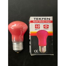 10 WATT KIRMIZI RENK IŞIK TUNGSTEN FILAMENT RENKLİ MANTAR AMPULÜ